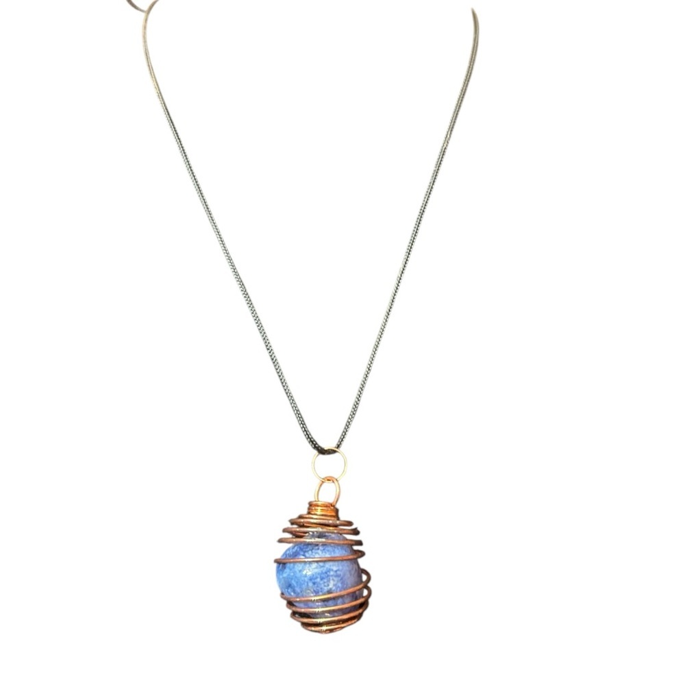 Brazilian Sodalite Crystal Perfect Pendant 20" Necklace ENERGIZING